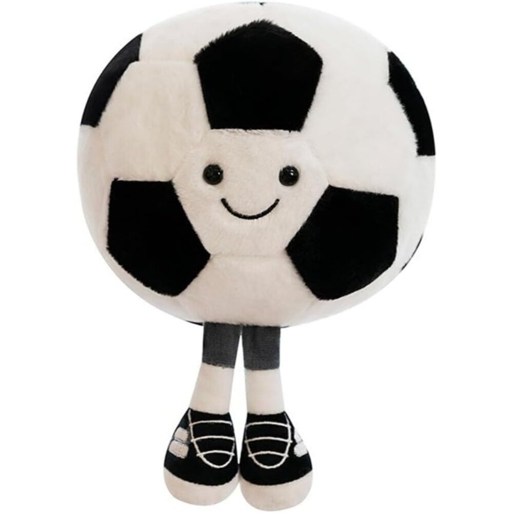 13.7" Football Plush Toy, Rugby Stuffed Sports Ball with Feet, Kids Gift Cushion